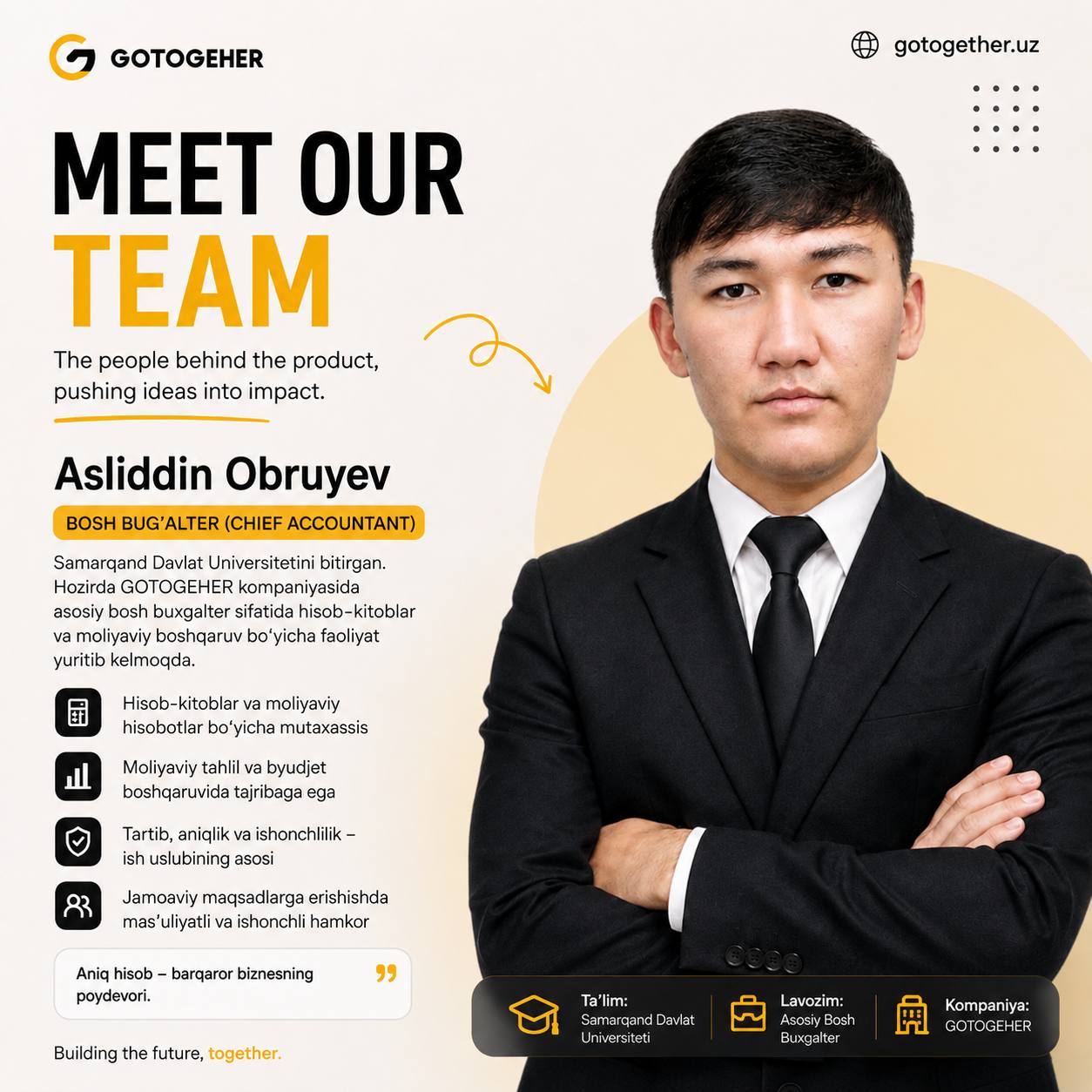 Asliddin Obruyev — Bosh buxgalter